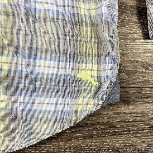 Tommy Bahama Men's Plaid Shirt - Gray and Yellow Size 3XLB - Picture 2 of 8
